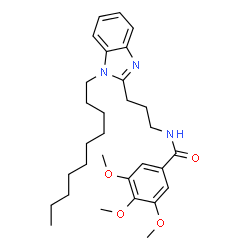 ChemSpider 2D Image | N-[3-(1-Decyl-1H-benzimidazol-2-yl)propyl]-3,4,5-trimethoxybenzamide | C30H43N3O4