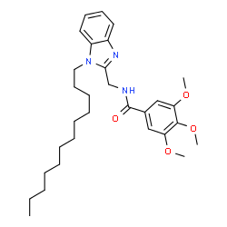 ChemSpider 2D Image | N-[(1-Dodecyl-1H-benzimidazol-2-yl)methyl]-3,4,5-trimethoxybenzamide | C30H43N3O4