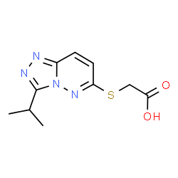 ChemSpider 2D Image | [(3-Isopropyl[1,2,4]triazolo[4,3-b]pyridazin-6-yl)sulfanyl]acetic acid | C10H12N4O2S
