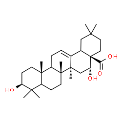 ChemSpider 2D Image | (3beta,5xi,9xi,16alpha,18xi)-3,16-Dihydroxyolean-12-en-28-oic acid | C30H48O4