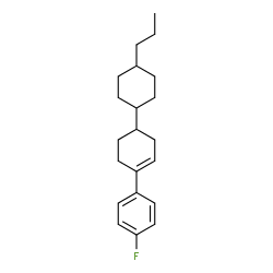 ChemSpider 2D Image | 4-(4-Fluoro-phenyl)-4'-propyl-bicyclohexyl-3-ene | C21H29F