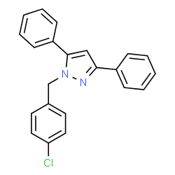 ChemSpider 2D Image | 1-(4-Chlorobenzyl)-3,5-diphenyl-1H-pyrazole | C22H17ClN2