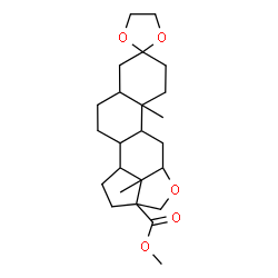 ChemSpider 2D Image | Methyl 5b',11c'-dimethyltetradecahydro-3'H-spiro[1,3-dioxolane-2,8'-naphtho[2',1':4,5]indeno[7,1-bc]furan]-2a'(5'H)-carboxylate | C24H36O5