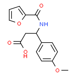 ChemSpider 2D Image | 3-(2-Furoylamino)-3-(4-methoxyphenyl)propanoic acid | C15H15NO5