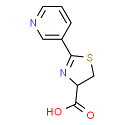 ChemSpider 2D Image | 2-(pyridin-3-yl)-4,5-dihydrothiazole-4-carboxylic acid | C9H8N2O2S