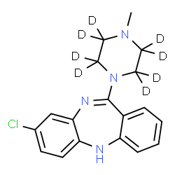 ChemSpider 2D Image | 8-Chloro-11-[4-methyl(~2~H_8_)-1-piperazinyl]-5H-dibenzo[b,e][1,4]diazepine | C18H11D8ClN4