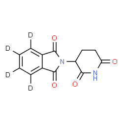 ChemSpider 2D Image | 2-(2,6-Dioxo-3-piperidinyl)(~2~H_4_)-1H-isoindole-1,3(2H)-dione | C13H6D4N2O4