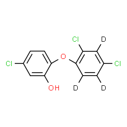 ChemSpider 2D Image | 5-Chloro-2-{[2,4-dichloro(~2~H_3_)phenyl]oxy}phenol | C12H4D3Cl3O2