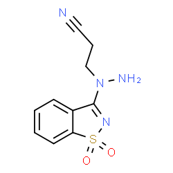 ChemSpider 2D Image | 3-[1-(1,1-Dioxido-1,2-benzothiazol-3-yl)hydrazino]propanenitrile | C10H10N4O2S