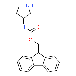 ChemSpider 2D Image | 9H-Fluoren-9-ylmethyl 3-pyrrolidinylcarbamate | C19H20N2O2