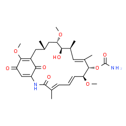 ChemSpider 2D Image | (4E,6E,8S,9S,10E,12S,13R,14S,16S)-13-Hydroxy-8,14,19-trimethoxy-4,10,12,16-tetramethyl-3,20,22-trioxo-2-azabicyclo[16.3.1]docosa-1(21),4,6,10,18-pentaen-9-yl carbamate | C29H40N2O9