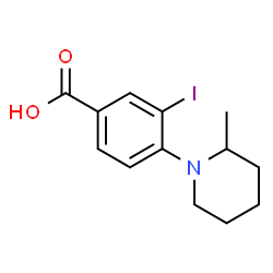 ChemSpider 2D Image | 3-Iodo-4-(2-methyl-1-piperidinyl)benzoic acid | C13H16INO2