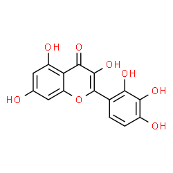 ChemSpider 2D Image | 3,5,7-Trihydroxy-2-(2,3,4-trihydroxyphenyl)-4H-chromen-4-one | C15H10O8