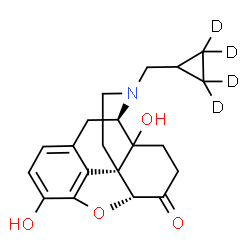 ChemSpider 2D Image | 17-[(2,2,3,3-~2~H_4_)Cyclopropylmethyl]-3,14-dihydroxy-4,5-epoxymorphinan-6-one | C20H19D4NO4