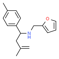 ChemSpider 2D Image | N-(2-Furylmethyl)-3-methyl-1-(4-methylphenyl)-3-buten-1-amine | C17H21NO