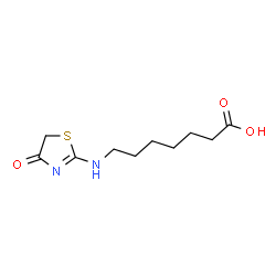 ChemSpider 2D Image | 7-[(4-Oxo-4,5-dihydro-1,3-thiazol-2-yl)amino]heptanoic acid | C10H16N2O3S