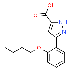 ChemSpider 2D Image | 3-(2-Butoxyphenyl)-1H-pyrazole-5-carboxylic acid | C14H16N2O3