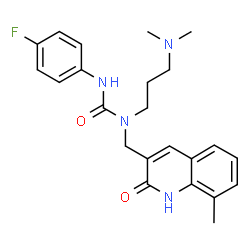 ChemSpider 2D Image | 1-[3-(Dimethylamino)propyl]-3-(4-fluorophenyl)-1-[(8-methyl-2-oxo-1,2-dihydro-3-quinolinyl)methyl]urea | C23H27FN4O2