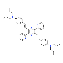 ChemSpider 2D Image | 4,4'-{[3,6-Di(2-pyridinyl)-2,5-pyrazinediyl]di(E)-2,1-ethenediyl}bis(N,N-dipropylaniline) | C42H48N6