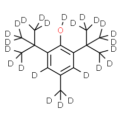 ChemSpider 2D Image | 4-(~2~H_3_)Methyl-2,6-bis[2-(~2~H_3_)methyl(~2~H_6_)-2-propanyl](O-~2~H_3_)phenol | C15D24O
