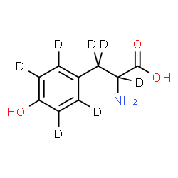 ChemSpider 2D Image | DL-4-Hydroxyphenyl-d4-alanine-2,3,3-d3 | C9H4D7NO3