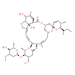 ChemSpider 2D Image | (1'R,2S,4'S,5S,6R,8'R,10'Z,12'S,13'S,14'Z,20'R,21'R,24'S)-6-[(2S)-2-Butanyl]-21',24'-dihydroxy-5,11',13',22'-tetramethyl-2'-oxo-5,6-dihydrospiro[pyran-2,6'-[3,7,19]trioxatetracyclo[15.6.1.1~4,8~.0~20,
24~]pentacosa[10,14,16,22]tetraen]-12'-yl 2,6-dideoxy-4-O-(2,6-dideoxy-3-O-methyl-alpha-L-arabino-hexopyranosyl)-3-O-methyl-alpha-L-arabino-hexopyranoside | C48H72O14