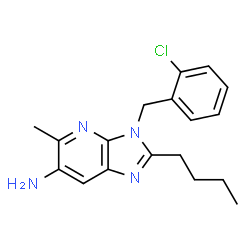 ChemSpider 2D Image | 2-Butyl-3-(2-chlorobenzyl)-5-methyl-3H-imidazo[4,5-b]pyridin-6-amine | C18H21ClN4