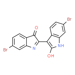 ChemSpider 2D Image | 6,6'-Dibromo-2'-hydroxy-1'H,3H-2,3'-biindol-3-one | C16H8Br2N2O2