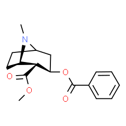 ChemSpider 2D Image | Methyl (3R)-3-(benzoyloxy)-8-methyl-8-azabicyclo[3.2.1]octane-2-carboxylate | C17H21NO4