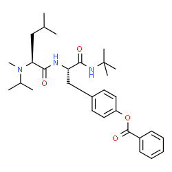 ChemSpider 2D Image | N-Isopropyl-N-methyl-L-leucyl-O-benzoyl-N-(2-methyl-2-propanyl)-L-tyrosinamide | C30H43N3O4