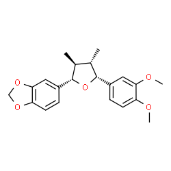 ChemSpider 2D Image | 5-[(2S,3S,4S,5R)-5-(3,4-Dimethoxyphenyl)-3,4-dimethyltetrahydro-2-furanyl]-1,3-benzodioxole | C21H24O5