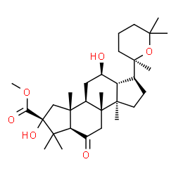 ChemSpider 2D Image | Methyl (2R,3aR,3bR,5R,5aR,6S,8aR,8bR,10aR)-2,5-dihydroxy-1,1,3a,8a,8b-pentamethyl-10-oxo-6-[(2R)-2,6,6-trimethyltetrahydro-2H-pyran-2-yl]hexadecahydrodicyclopenta[a,f]naphthalene-2-carboxylate | C31H50O6