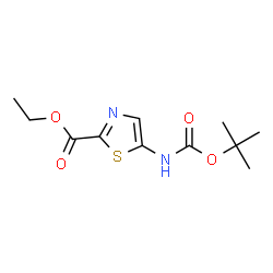 ChemSpider 2D Image | Ethyl 5-((tert-butoxycarbonyl)amino)thiazole-2-carboxylate | C11H16N2O4S