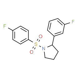 ChemSpider 2D Image | 2-(3-Fluorophenyl)-1-[(4-fluorophenyl)sulfonyl]pyrrolidine | C16H15F2NO2S