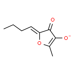 ChemSpider 2D Image | (5Z)-5-Butylidene-2-methyl-4-oxo-4,5-dihydro-3-furanolate | C9H11O3