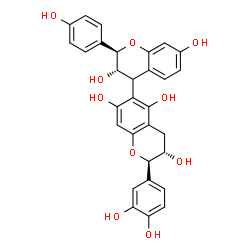 ChemSpider 2D Image | (2R,2'R,3S,3'S)-2'-(3,4-Dihydroxyphenyl)-2-(4-hydroxyphenyl)-3,3',4,4'-tetrahydro-2H,2'H-4,6'-bichromene-3,3',5',7,7'-pentol | C30H26O10