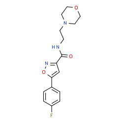 ChemSpider 2D Image | 5-(4-Fluorophenyl)-N-[2-(4-morpholinyl)ethyl]-1,2-oxazole-3-carboxamide | C16H18FN3O3