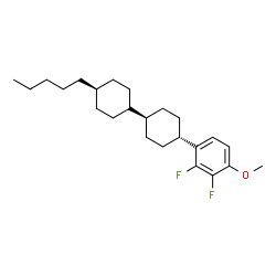 ChemSpider 2D Image | (1r,1's,4r,4'S)-4-(2,3-Difluoro-4-methoxyphenyl)-4'-pentyl-1,1'-bi(cyclohexyl) | C24H36F2O