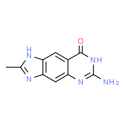 ChemSpider 2D Image | 6-amino-2-methyl-3H,7H,8H-imidazo[4,5-g]quinazolin-8-one | C10H9N5O