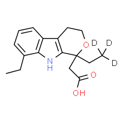 ChemSpider 2D Image | {8-Ethyl-1-[(2,2,2-~2~H_3_)ethyl]-1,3,4,9-tetrahydropyrano[3,4-b]indol-1-yl}acetic acid | C17H18D3NO3
