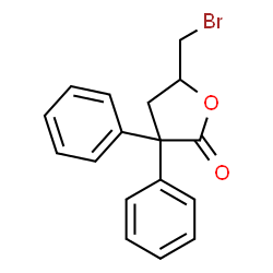 ChemSpider 2D Image | 5-(Bromomethyl)-3,3-diphenyldihydro-2(3H)-furanone | C17H15BrO2