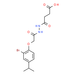 ChemSpider 2D Image | 4-{2-[(2-Bromo-4-isopropylphenoxy)acetyl]hydrazino}-4-oxobutanoic acid | C15H19BrN2O5