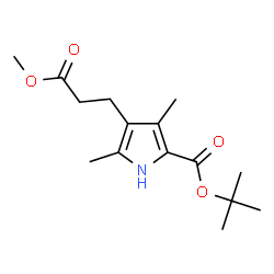 ChemSpider 2D Image | tert-butyl 4-(3-methoxy-3-oxopropyl)-3,5-dimethyl-1H-pyrrole-2-carboxylate | C15H23NO4