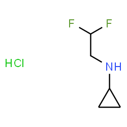 ChemSpider 2D Image | N-(2,2-Difluoroethyl)cyclopropanamine hydrochloride (1:1) | C5H10ClF2N