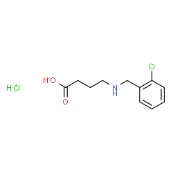 ChemSpider 2D Image | 4-[(2-Chlorobenzyl)amino]butanoic acid hydrochloride (1:1) | C11H15Cl2NO2