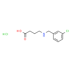 ChemSpider 2D Image | 4-[(3-Chlorobenzyl)amino]butanoic acid hydrochloride (1:1) | C11H15Cl2NO2