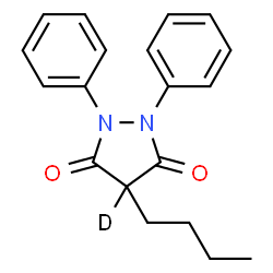 ChemSpider 2D Image | 4-Butyl-1,2-diphenyl-3,5-(~2~H)pyrazolidinedione | C19H19DN2O2