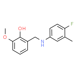 ChemSpider 2D Image | 2-{[(4-Fluoro-3-methylphenyl)amino]methyl}-6-methoxyphenol | C15H16FNO2