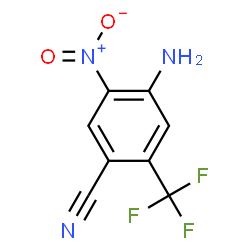 ChemSpider 2D Image | 4-Amino-5-nitro-2-(trifluoromethyl)benzonitrile | C8H4F3N3O2