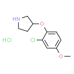 ChemSpider 2D Image | 3-(2-Chloro-4-methoxyphenoxy)pyrrolidine hydrochloride | C11H15Cl2NO2